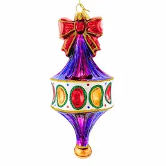 Huras Family 6.25 In Fairground Drop 2025 Christmas Tree Ornament , Christmas Decor Merry & Bright Drop Multi Indents Drop Multicolored