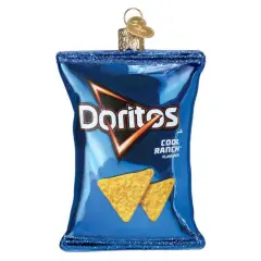 Old World Christmas 3.0 Inch Cool Ranch Doritos Chip Bag Christmas Tree Ornament , Ornament Snack Food Tortilla Blue