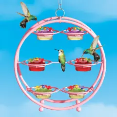 Collections Etc Unique 6 Bowl Hanging Hummingbird Feeder