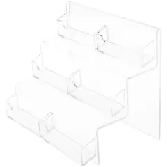 Plymor Clear Acrylic 6-Pocket Business Card Display Stairs, 6.75" H x 8.25" W x 4.75" D