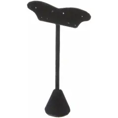 Plymor Black Velvet Fish Tail Style, Five Pair Earring Display Stand, 3.125" W x 1.25" D x 5.5" H