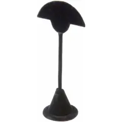 Plymor Black Velvet Fan Shaped, Two Pair Earring Display Stand, 2.75" W x 1.875" D x 5.875" H