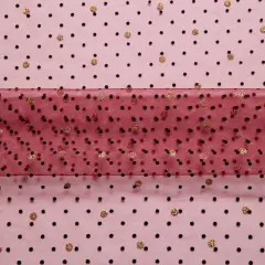 1 Yard Exquisite Mesh Lace Fabric with Dot Flocking & Foil 58/60" Wide
