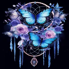 Dream Catcher 5D Diamond Art Kits, Butterfly Diamond Painting Kits for Adults Beginners, DIY Full Round Drill Paint with Diamonds Gem Art, Home Wall Decor 12 x 16 Inch