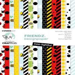 Creative Craftlab Friendz Designer Paper pad 8.25"X 5.83"-Bee-lightful
