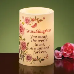 Collections Etc LED Lighted Sentimental Granddaughter Flameless Battery-Operated Candle