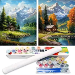 2 Pack Landscape Paint by Number for Adults (12x16 Inch)