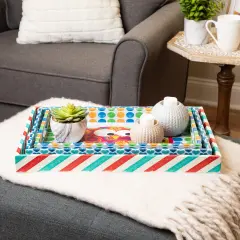 Northlight Vintage Style Owl Rectangular Serving Trays - 19" - Set of 3 White