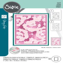 Sizzix A6 Cosmopolitan Stencil By Stacey Park 2/Pkg-Sunday In The Park #2