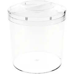Pioneer Plastics 269C Clear Round Plastic Container with Pinch Style Lid, 5.125" W x 5.125" H