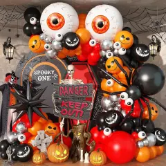 Red Orange Black Silver Balloon(Red Orange Black)