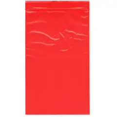 Plymor 5" x 8", Red 2 Mil Zipper Reclosable Plastic Bags