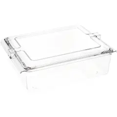 Pioneer Plastics 395C Clear Rectangular Plastic Container, 12.5" W x 10.0625" D x 3.8125" H