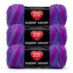 Red Heart Super Saver Yarn 24 Pack-Grape Fizz