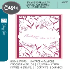 Sizzix A5 Clear Stamps W/Framelits Dies By Stacey Park 8/Pkg-Creative Coordinations, Wall Flower