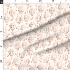 Various Fabrics by the Yard or Fat Quarter Neutral Balloon Soft Pastel Hot Air Whimsical Fun Cute Happy Cheerful Beige Blush Pink Custom Printed Fabric by Spoonflower