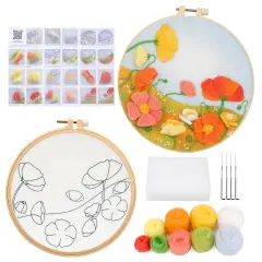 Mayboos Needle Felt Starter Set, Includes Wool Bag, Felting Needles, Foam Pad, Felt Cloth & Instructions, Pastoral Style Kit for Home Decoration