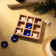 Tic-Tac-Toe Wood & Resin Board Game