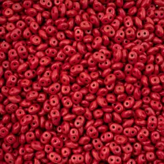 Matubo 2-Hole Czech Glass Crystal Alucolour Superduo Beads, 100g Scarlet Red