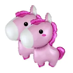 34" Baby Horse Pink Foil Balloon Animal Party Decoration