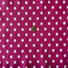 1 Yard Multi Color Small Polka Dot Poly Cotton Fabric for Crafts Bedding Sewing Masks 60" Width Magenta-White