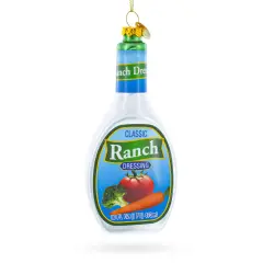 Ranch Dressing Bottle Glass Christmas Ornament