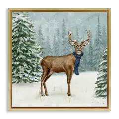 Stupell Industries Christmas Critters Reindeer Floating Frame By Danielle Murray