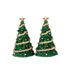 Lemax Classic Village Christmas Trees - 2 Piece Set