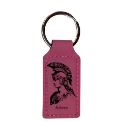 Keychain - Rectangle - Athena - Leather Pink/Black