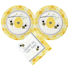 Bumblebee Party Supplies Bundle with Bumblebee Dinner Plates & Bumblebee Napkins - Serves 16