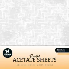 Studio Light Essentials Acetate Sheet 6/Pkg-Nr. 11, Textured Patterns, Spring Meadow