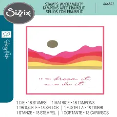 Sizzix A5 Clear Stamps W/Framelits Dies By Stacey Park 18/Pk-Creative Coordinations, Mountain High