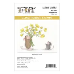 House Mouse Cling Rubber Stamp-Rare Bloom