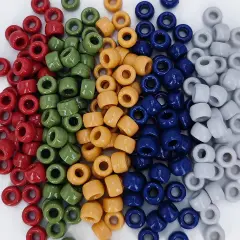 MIIIM 1000PCS 6x9mm Pony Beads Bulk, 5 Styles Kandi Beads for Bracelets Making Kit, Hair Braids Crafts for Jewelry Making (Earth)
