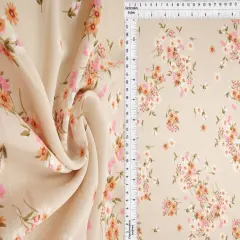1 Yard 100% Polyester CEY Floral/Flower Print Fabric, 58/59" Wide SAND