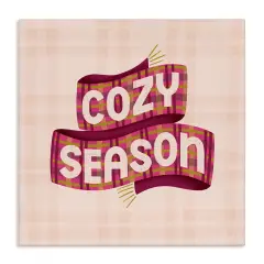 Stupell Industries Cozy Season Scarf on Plaid Canvas Design by Sarah Hickman