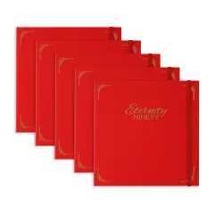 New York Central Eternity Ninety Flat Book- 8x8" Sketch Watercolor Journal, 5-Pack - Red Soft Paperback- Watercolor Sketchbook w/ Elastic Band, 100 Total Sheets 100% Cotton, 90 lb Cold-Pressed
