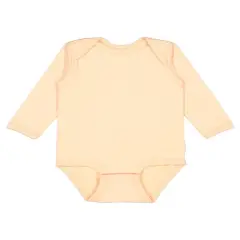 Rabbit Skins&reg; Infant Fine Jersey Long Sleeve Bodysuit Peachy