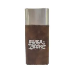 Cigar Case with Cutter - Beach Bum - Leather Rustic/Silver