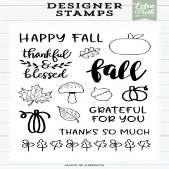 Echo Park Designer Stamp Set-Happy Fall Foliage
