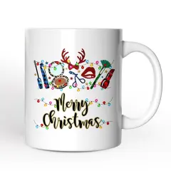 Makeup Artist Buffalo Plaid Christmas Mug, Cosmetologist Beauty and Cosmetics Gift
