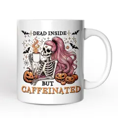 Funny Girl Caffeinated Skeleton, Halloween Mug For Women