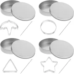 Set of 12 Korean Sugar Candy Making Tools Squid Sugar Game Kit Stainless Steel Cookie Cutters Sugar Cookie Umbrella Triangle Star Round Cake for Party Squid-Game Cookie