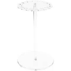 Plymor Clear Acrylic Rotating Necklace Display Stand Holder, 12.5" H x 8" W x 8" D (Holds 17 Necklaces with Clasps)