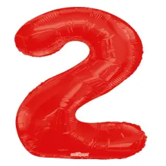 34" Numeral 2 Balloon - Red, 1ct