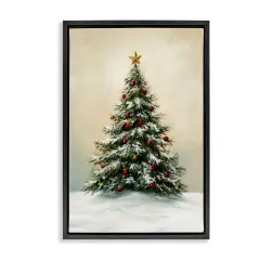 Stupell Industries Winter Tree with Ornaments Floating Frame, design by LSR Design Studio