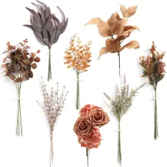 48pcs with 8 Kinds of Faux Fall Greenery