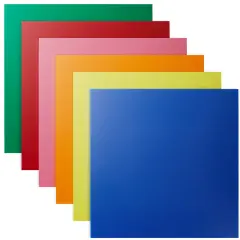 6 Pack Colored Acrylic Square Sheets for Crafts, 11.75 x 11.75" Plexiglass in 6 Colors for Laser Cutting (3mm Thick, 1/8 Inch) Multicolor