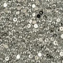 Crystal Lane DIY SS16(4mm) Plastic Pearl Flatback Rhinestones, 975pcs Metallic Silver