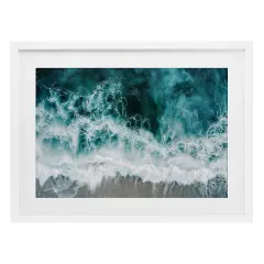 Stupell Industries Turbulent Hazy Waters Framed Print Under Glass, design by Lazar Studio